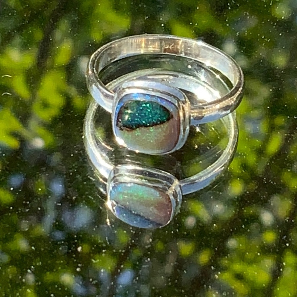 STERLING OPAL 925 STERLING SILVER RING, SIZE 7 - Picture 8 of 14